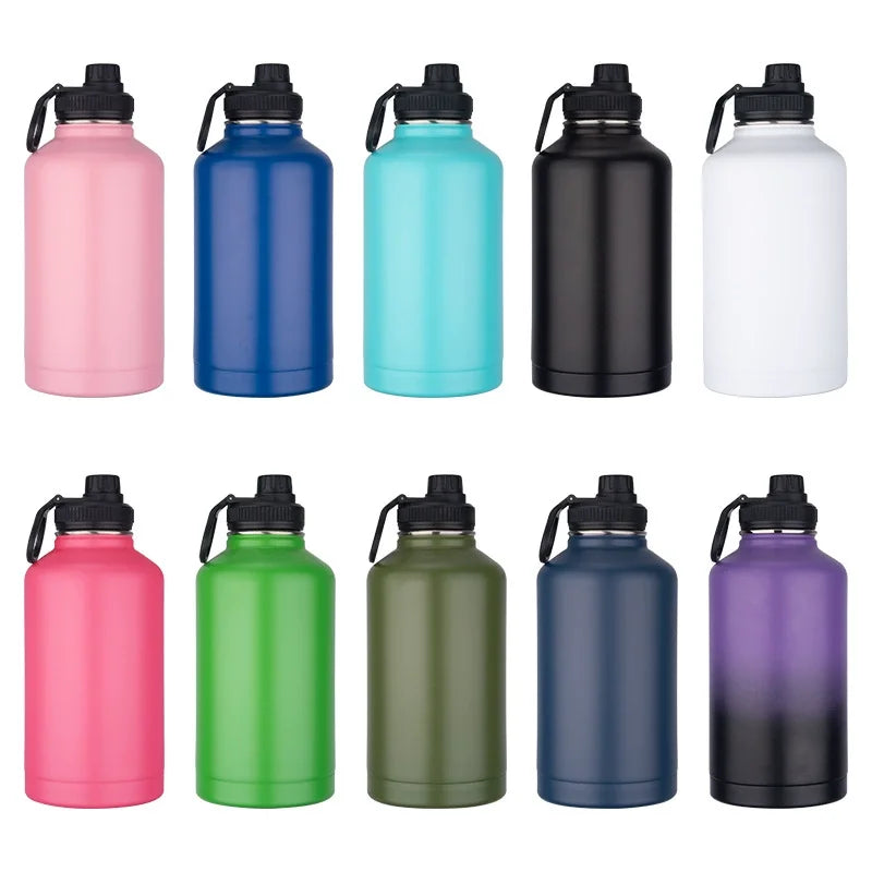 Custom Water Bottle 1000mL 1200mL 1900mL 3800mL32oz 40oz 64oz 128oz outdoor large capacity vacuum sports Thermos Flask