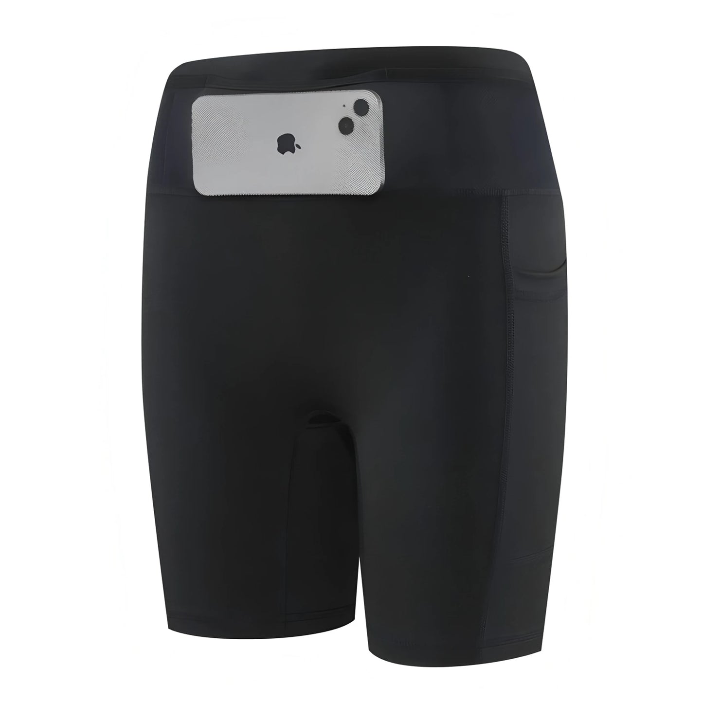 Mens Marathon Running Shorts with Waist Pack Compression Guys Tights Yoga Fitness Outdoor Sport Short Pants Legging Quick Drying