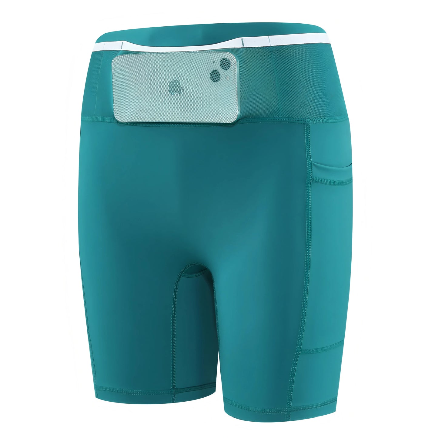 Mens Marathon Running Shorts with Waist Pack Compression Guys Tights Yoga Fitness Outdoor Sport Short Pants Legging Quick Drying