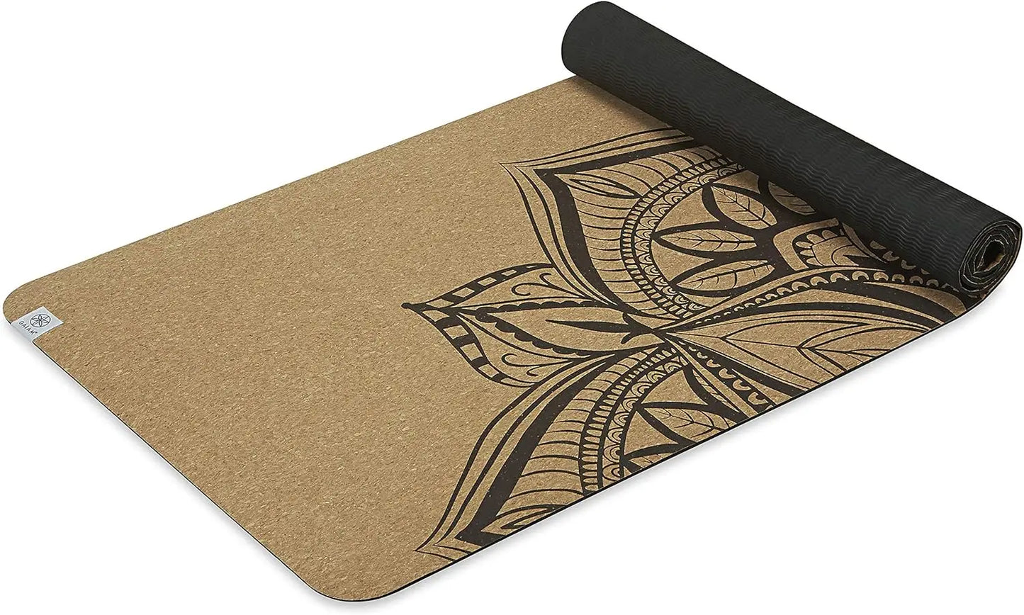 Natural Cork Yoga Mat with Non-Slip TPE Backing, Sweat-Resistant for Hot Yoga and Pilates (68x24x5mm)
